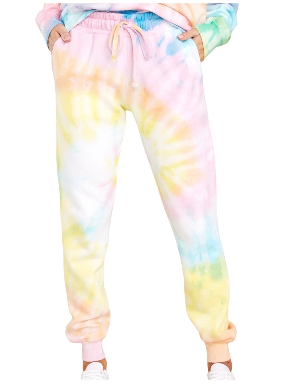 Dreamsicle NWT Tie Dye Jogger Pants Pink Yellow Green Size Large